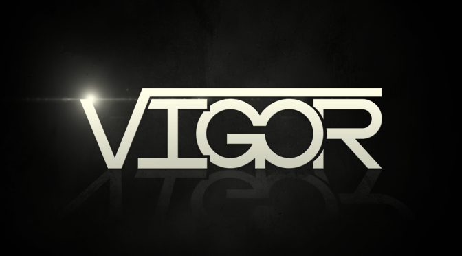The logo for Vigor, Los Angeles based Rawstyle producer.