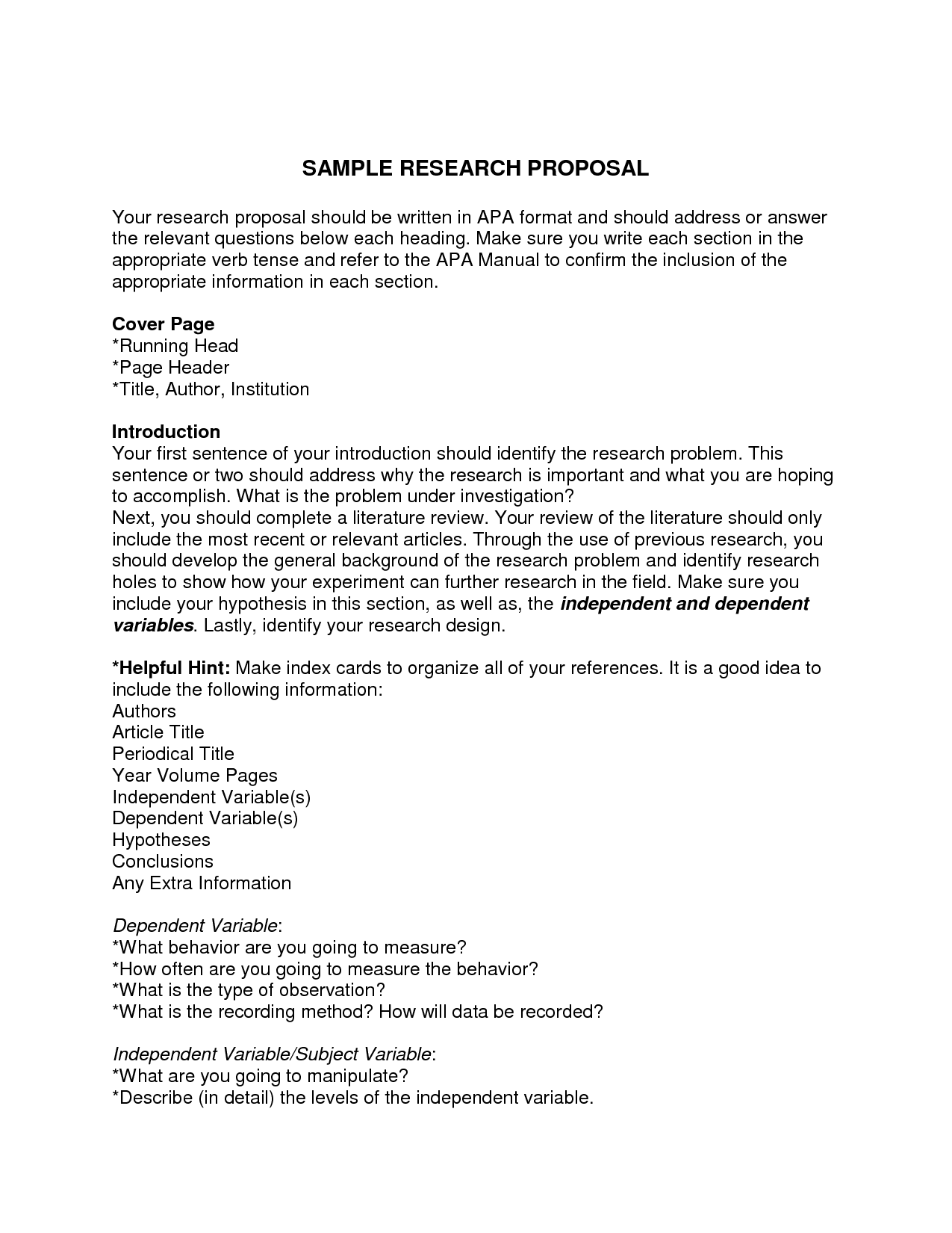 apa format research proposal